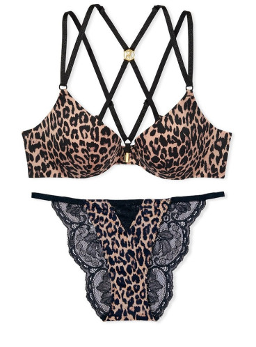 Комплект So Obsessed Push-Up от Victoria's Secret - Nougat Leopard