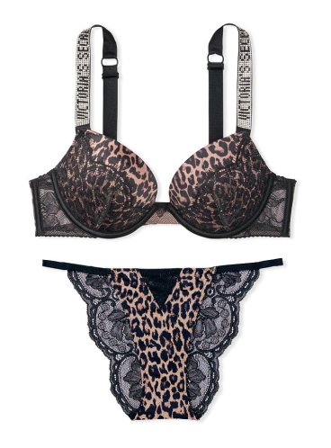 Комплект с Push-Up от Victoria's Secret - Nougat Leopard