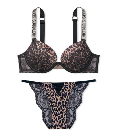 Комплект с Push-Up от Victoria's Secret - Nougat Leopard