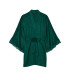 Сатиновий халат Victoria's Secret Lace Inset Robe - Deepest Green