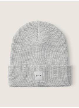 Фото Стильная шапка Victoria's Secret PINK Beanie - Heather Stone Grey