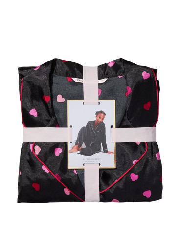 Сатинова піжама від Victoria's Secret - Black Mini Hearts