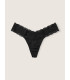 Трусики-стринги Victoria's Secret PINK из коллекции Lace Trim - Black