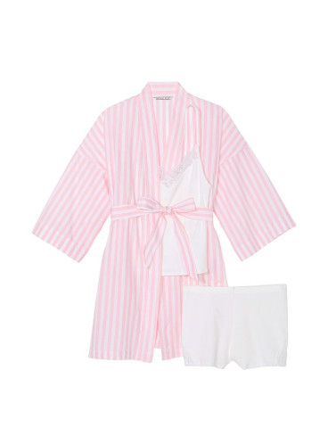 Бавовняна піжама-тріо Victoria's Secret - Pretty Blossom Stripe