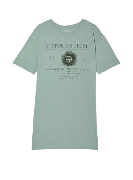 Фото Уютная ночная рубашка Victoria's Secret Cotton Sleepshirt - Sage Dust