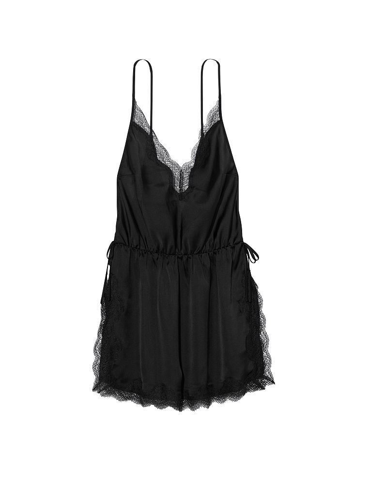 Купить Сатиновый пеньюар для сна от Victoria's Secret - Black 13953 ...