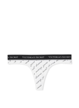 Фото Трусики-стринги Victoria's Secret из коллекции Stretch Cotton - White Logo