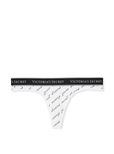 Трусики-стрінги Victoria's Secret із колекції Stretch Cotton - White Logo