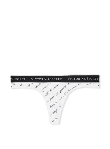 Трусики-стринги Victoria's Secret из коллекции Stretch Cotton - White Logo