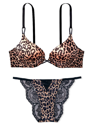 Комплект Bombshell Add-2-Cups Push Up от Victoria's Secret - Nougat Leopard