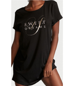 Затишна нічна сорочка Victoria's Secret Cotton Sleepshirt - Sweet Dreams Black