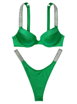 Докладніше про NEW! Стильний купальник Shine Strap Sexy Tee Push-Up Thong від Victoria&#039;s Secret - Verdant Green