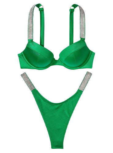 NEW! Стильний купальник Shine Strap Sexy Tee Push-Up Thong від Victoria's Secret - Verdant Green