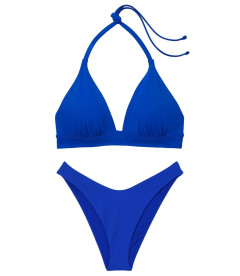 NEW! Стильный купальник Halter Removable Push-Up Brazilian от Victoria's Secret - Blue Oar