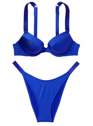 NEW! Стильный купальник Shine Strap Sexy Tee Push-Up Brazilian от Victoria's Secret - Blue Oar