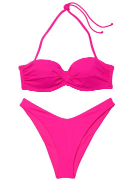 Фото NEW! Стильний купальник Twist Bandeau Brazilian від Victoria's Secret - Forever Pink