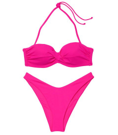 NEW! Стильный купальник Twist Bandeau Brazilian от Victoria's Secret - Forever Pink