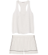 Сатинова піжамка Victoria's Secret Satin Short And Racerback Tank - White