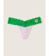 Трусики-стринги Victoria's Secret PINK - Cupid Pink with Happy Camper Lace