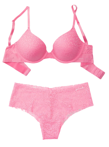 Комплект бeлья из серии Wear Everywhere от Victoria's Secret PINK - Dreamy Pink