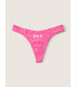 Хлопковые трусики-стринги Victoria's Secret PINK - Atomic Pink