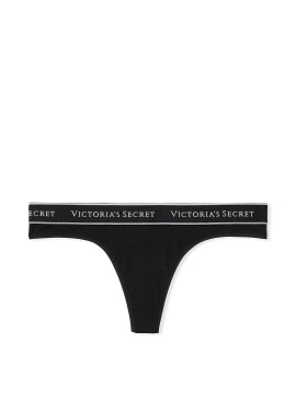 Докладніше про Трусики-стрінги Victoria&#039;s Secret із колекції Stretch Cotton - Black