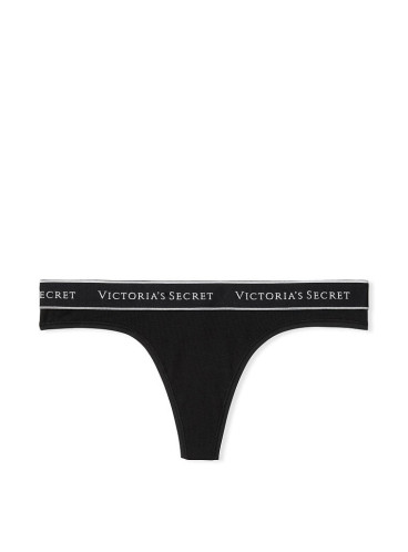 Трусики-стринги Victoria's Secret из коллекции Stretch Cotton - Black