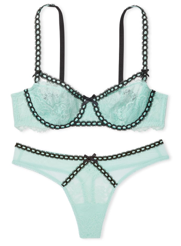 Комплект белья Wicked Unlined Ribbon Slot Balconette от Victoria's Secret - Opal Blue