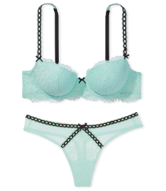 Комплект белья Ribbon Slot Lightly Lined от Victoria's Secret - Opal Blue