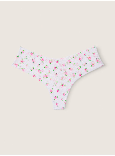 Бесшовные трусики-стринги Victoria's Secret PINK Soft Lace - Coconut White Floral