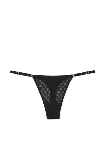 Мереживні трусики-стрінги з колекції Icon від Victoria's Secret - Black