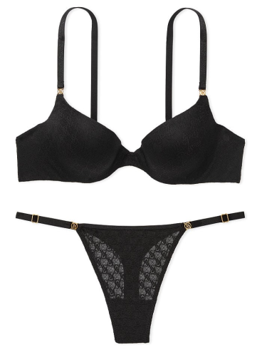 Комплект білизни Icon by Victoria's Secret Push-Up Demi - Black