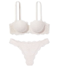 Комплект Lace Lightly-Lined Strapless от Victoria's Secret - Coconut White