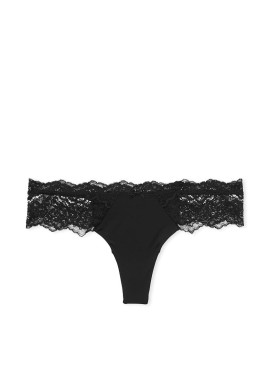 Докладніше про Мереживні трусики-стрінги Lace Trim від Victoria&#039;s Secret - Black