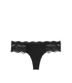 Мереживні трусики-стрінги Lace Trim від Victoria's Secret - Black