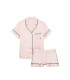 Сатинова піжамка з шортиками Victoria's Secret із серії Satin Short - White Pink