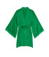 Сатиновый халат Victoria's Secret Lace Inset Robe - Verdant Green