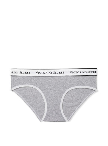 Хлопковые трусики-хипстер Victoria's Secret из коллекции Cotton Logo - Medium Heather Grey
