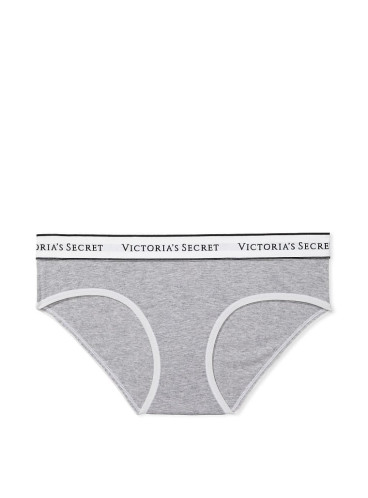 Бавовняні трусики-хіпстер Victoria's Secret із колекції Cotton Logo - Medium Heather Grey
