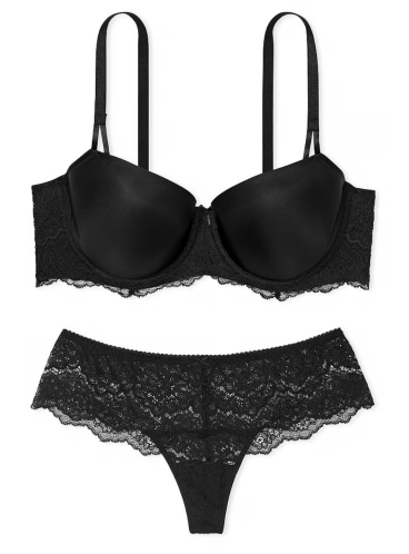 Комплект белья Wicked Lightly Lined Smooth Balconette от Victoria's Secret - Black