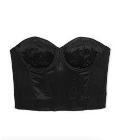 Бюстьє Shine Logo Satin Strapless від Victoria's Secret - Black