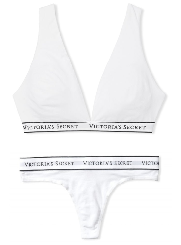 Комплект білизни Cotton Wireless Lounge від Victoria's Secret - White
