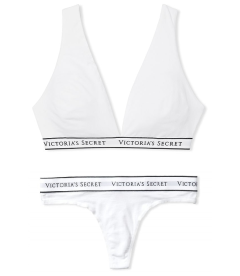 Комплект білизни Cotton Wireless Lounge від Victoria's Secret - White