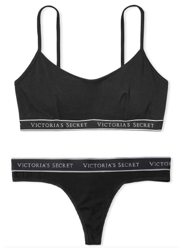 Комплект білизни Cotton Scoop від Victoria's Secret - Black