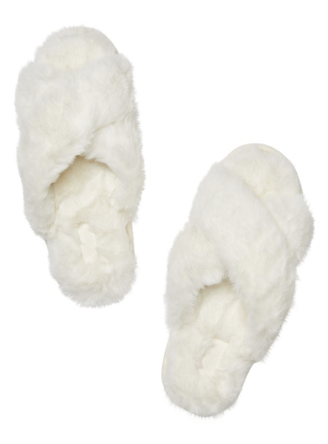 М'які тапочки Criss Cross Faux Fur Slides від Victoria's Secret PINK