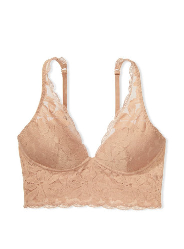 Кружевной топ Lace Lightly Lined Plunge Bralette от Victoria's Secret PINK - Praline