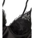 Комбінація Floral Embroidery Satin Underwire Slip від Victoria's Secret - Black