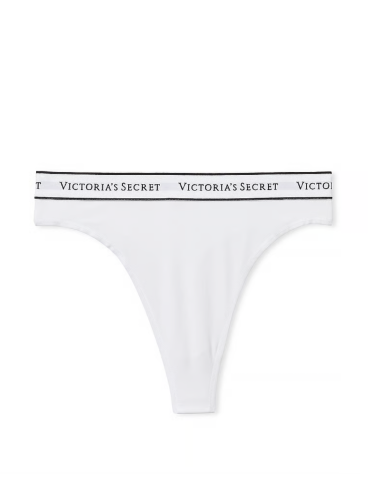Хлопковые трусики-стринги Victoria's Secret High-Waist - White