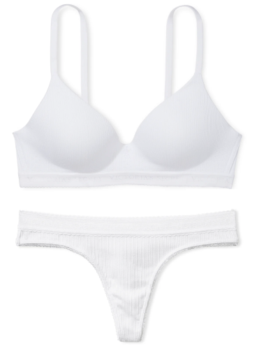 Комплект белья Lightly Lined Wireless от Victoria's Secret - White