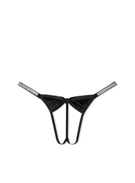 Докладніше про Трусики Shine Strap із колекції Very Sexy від Victoria&#039;s Secret - Crotchless Shine Bow Satin